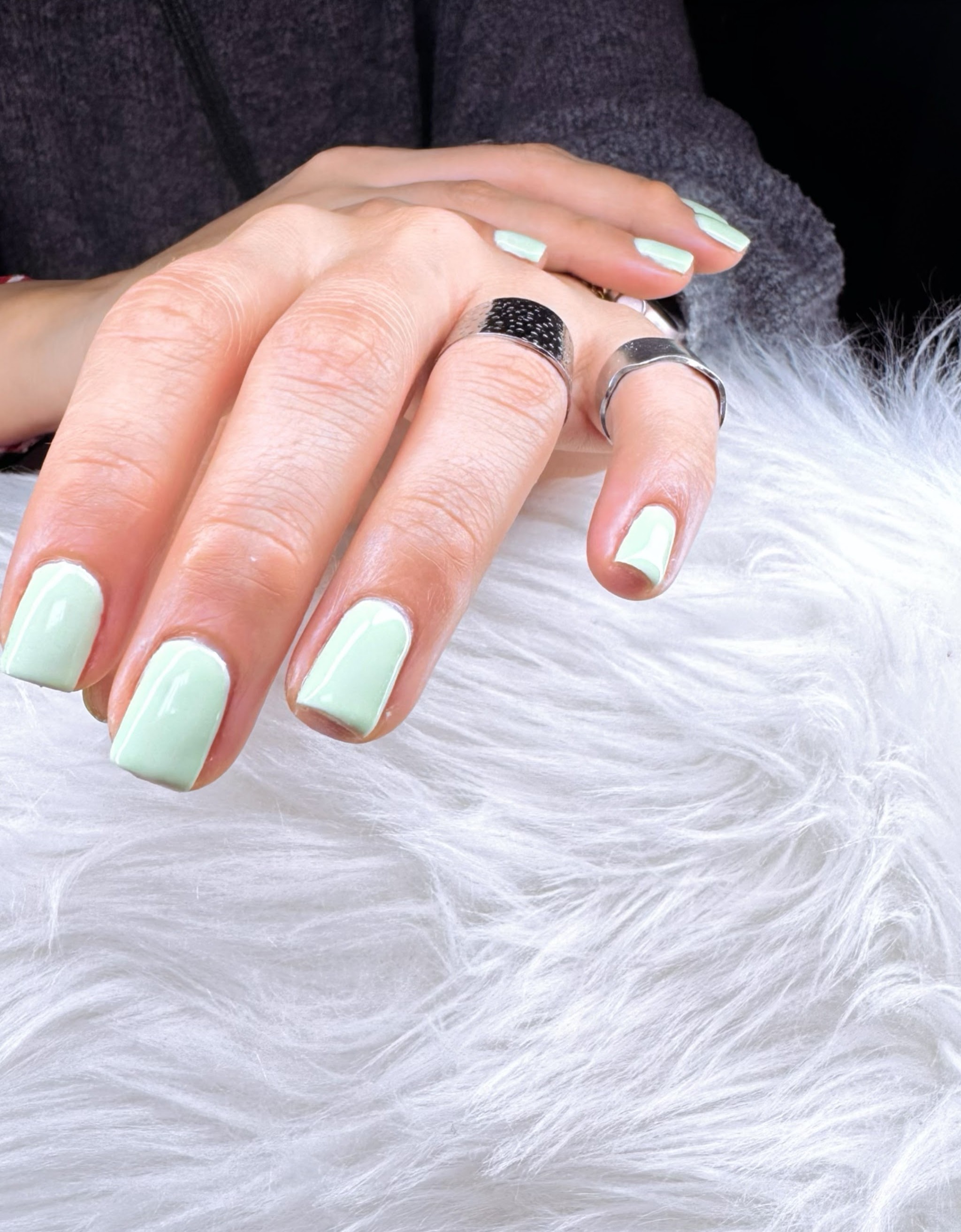 Mintgroene vierkante nagels